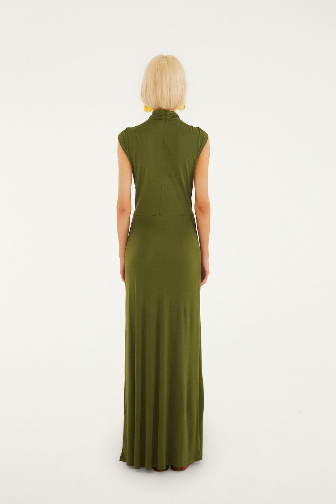 Dark Green High Neck Cut-Out Maxi Dress - FARM Rio DARK GREEN