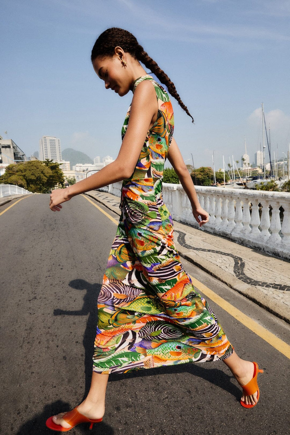 Multicolor Fish Sea Sleeveless Maxi Dress - FARM Rio FISH SEA MULTICOLOR