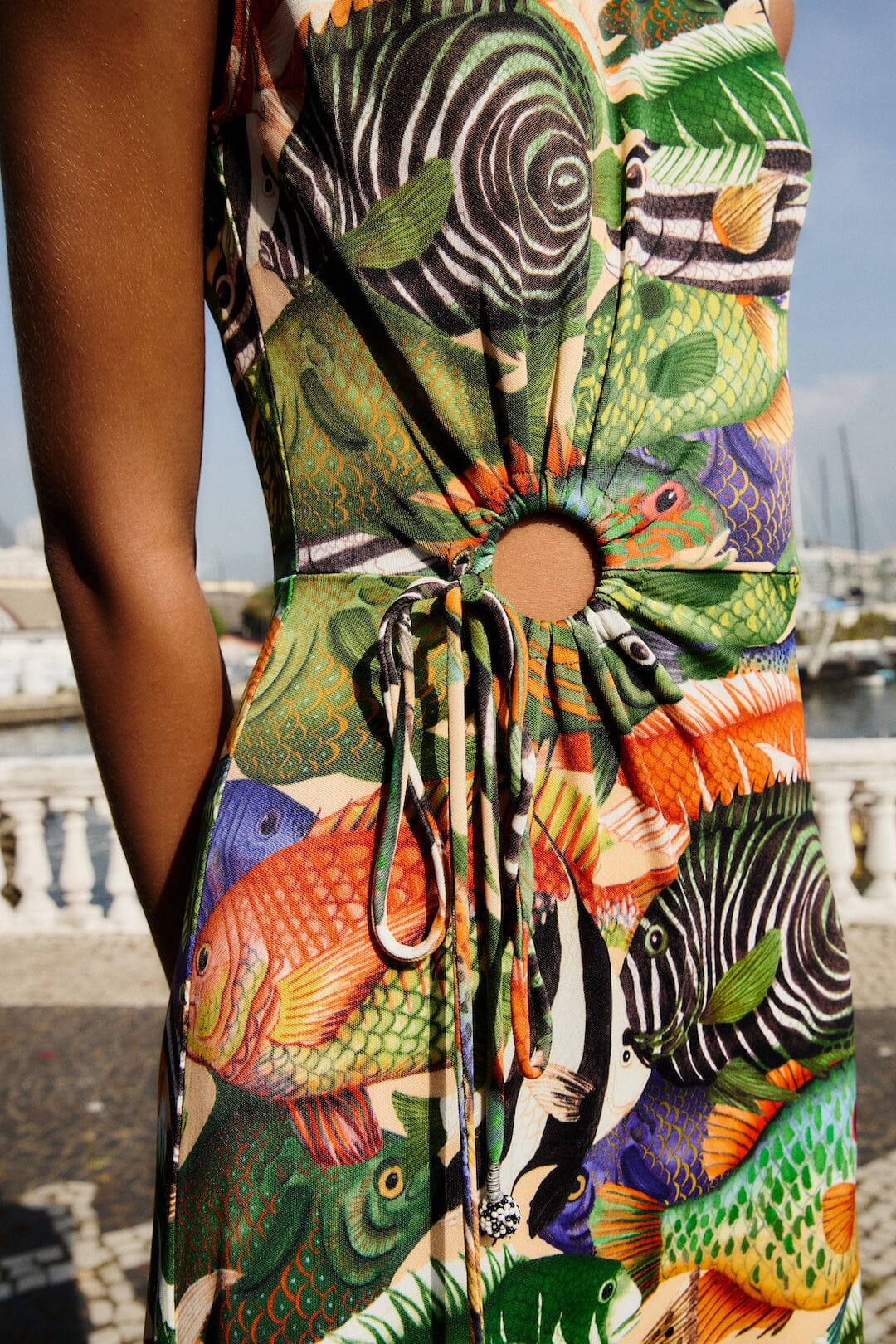 Multicolor Fish Sea Sleeveless Maxi Dress - FARM Rio FISH SEA MULTICOLOR