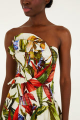 Sand Florart Strapless Maxi Dress - FARM Rio FLORART SAND