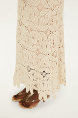 Off-White One-Shoulder Crochet Flower Maxi Dress - FARM Rio OFF-WHITE