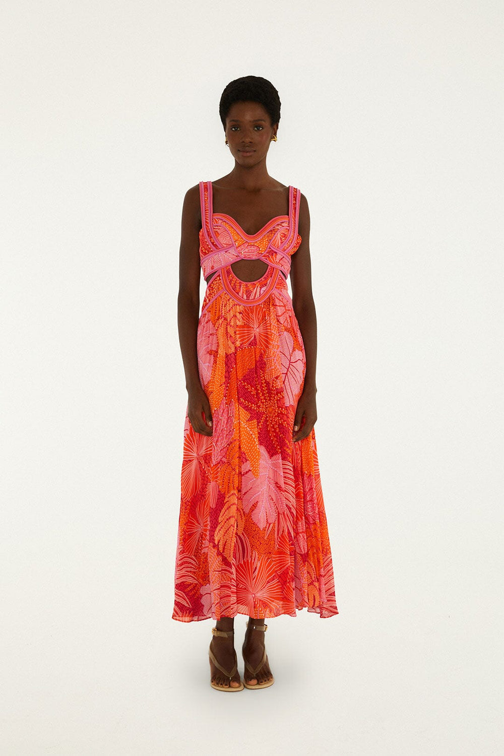 Multicolor Delicate Forest Cut-Out Maxi Dress - FARM Rio DELICATE FOREST MULTICOLOR