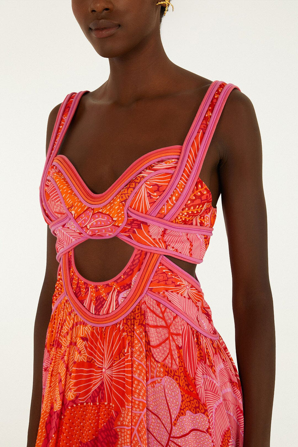 Multicolor Delicate Forest Cut-Out Maxi Dress - FARM Rio DELICATE FOREST MULTICOLOR