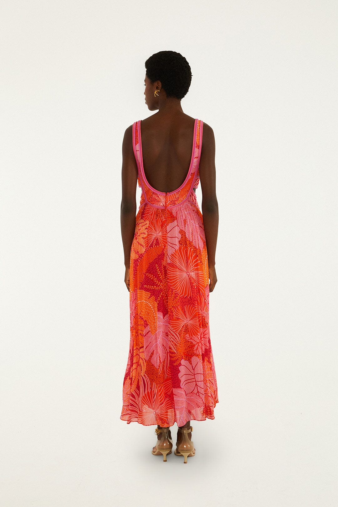 Multicolor Delicate Forest Cut-Out Maxi Dress - FARM Rio DELICATE FOREST MULTICOLOR