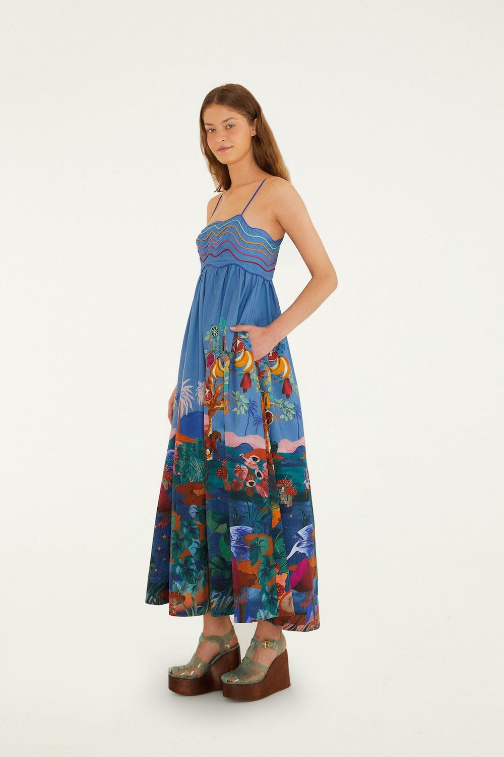 Multicolor Dream Landscape Organic Cotton Sleeveless Maxi Dress - FARM Rio DREAM LANDSCAPE MULTICOLOR
