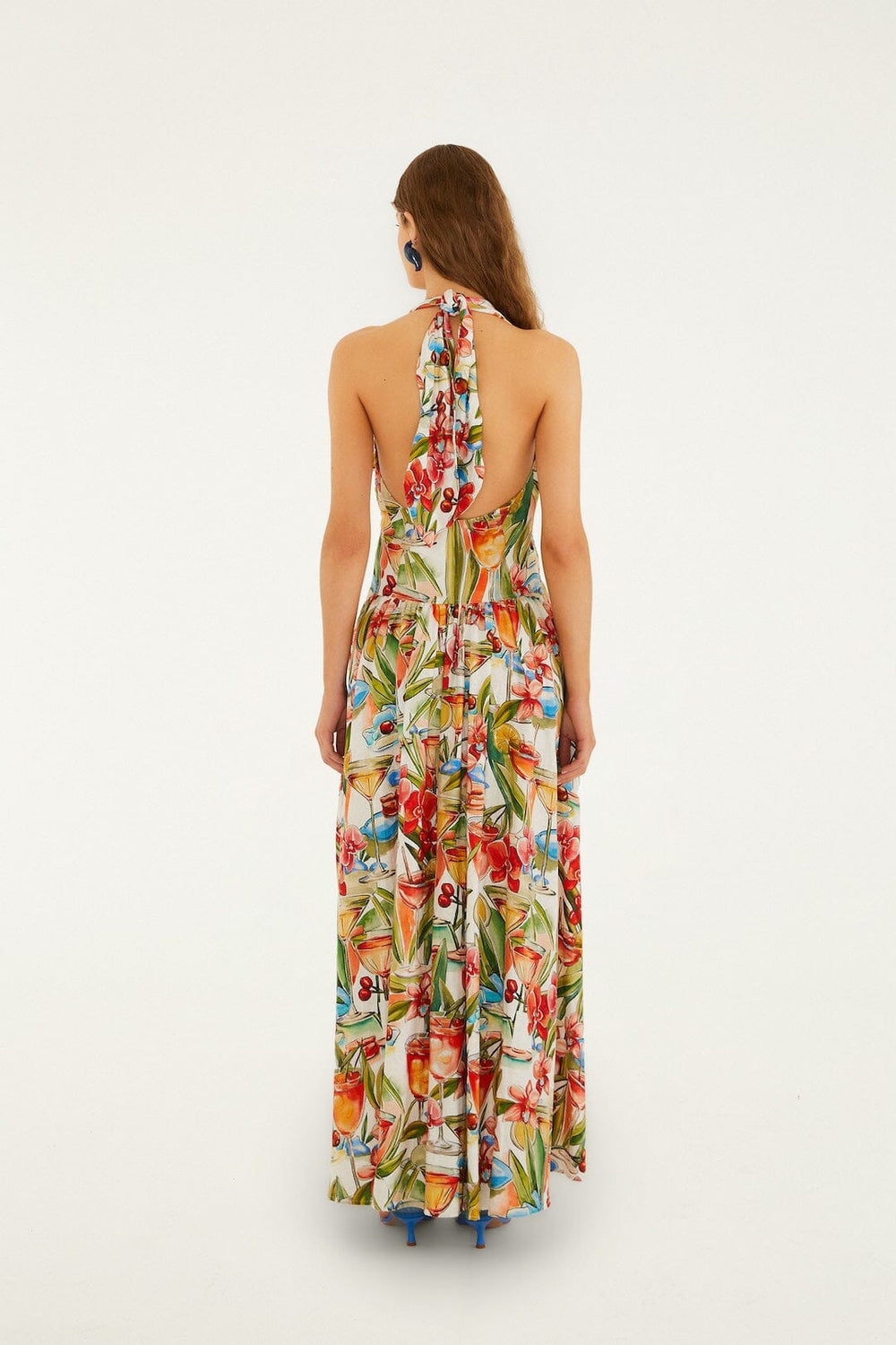 Off-White Cocktail Lenzing Ecovero Euroflax Maxi Dress - FARM Rio COCKTAIL OFF-WHITE