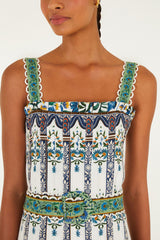 Off-White Manoela Belted Lenzing Ecovero Euroflax Maxi Dress - FARM Rio MANOELA OFF-WHITE