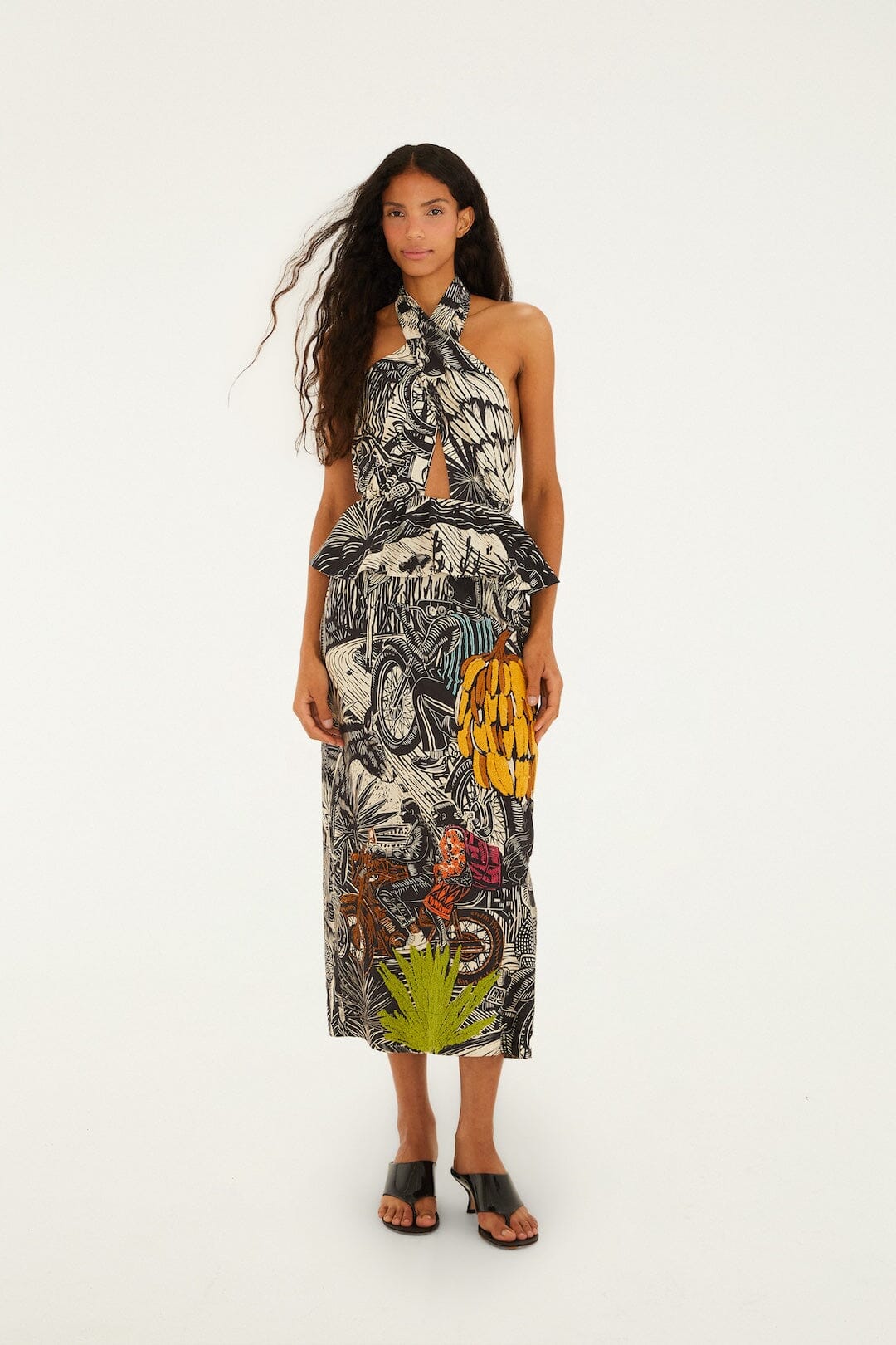 Ruta Beige Embroidered Lenzing Ecovero Euroflax Maxi Dress - FARM Rio RUTA BEIGE