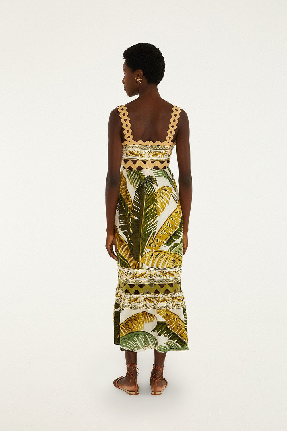 Sand Trancoso Wavy Trim Lenzing Ecovero Euroflax Maxi Dress - FARM Rio TRANCOSO SAND