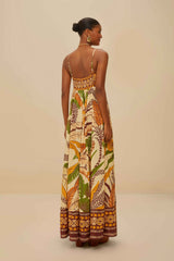 Sand Foliage Sketch Maxi Dress - FARM Rio FOLIAGE SKETCH SAND