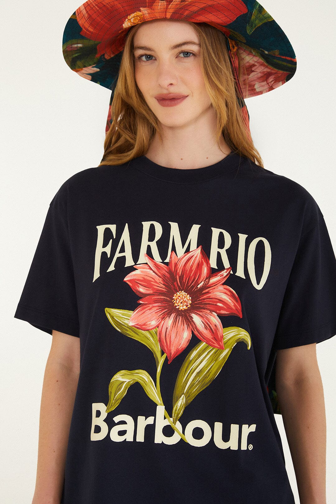 Wild Flower Navy Blue T-Shirt - FARM Rio BLACK