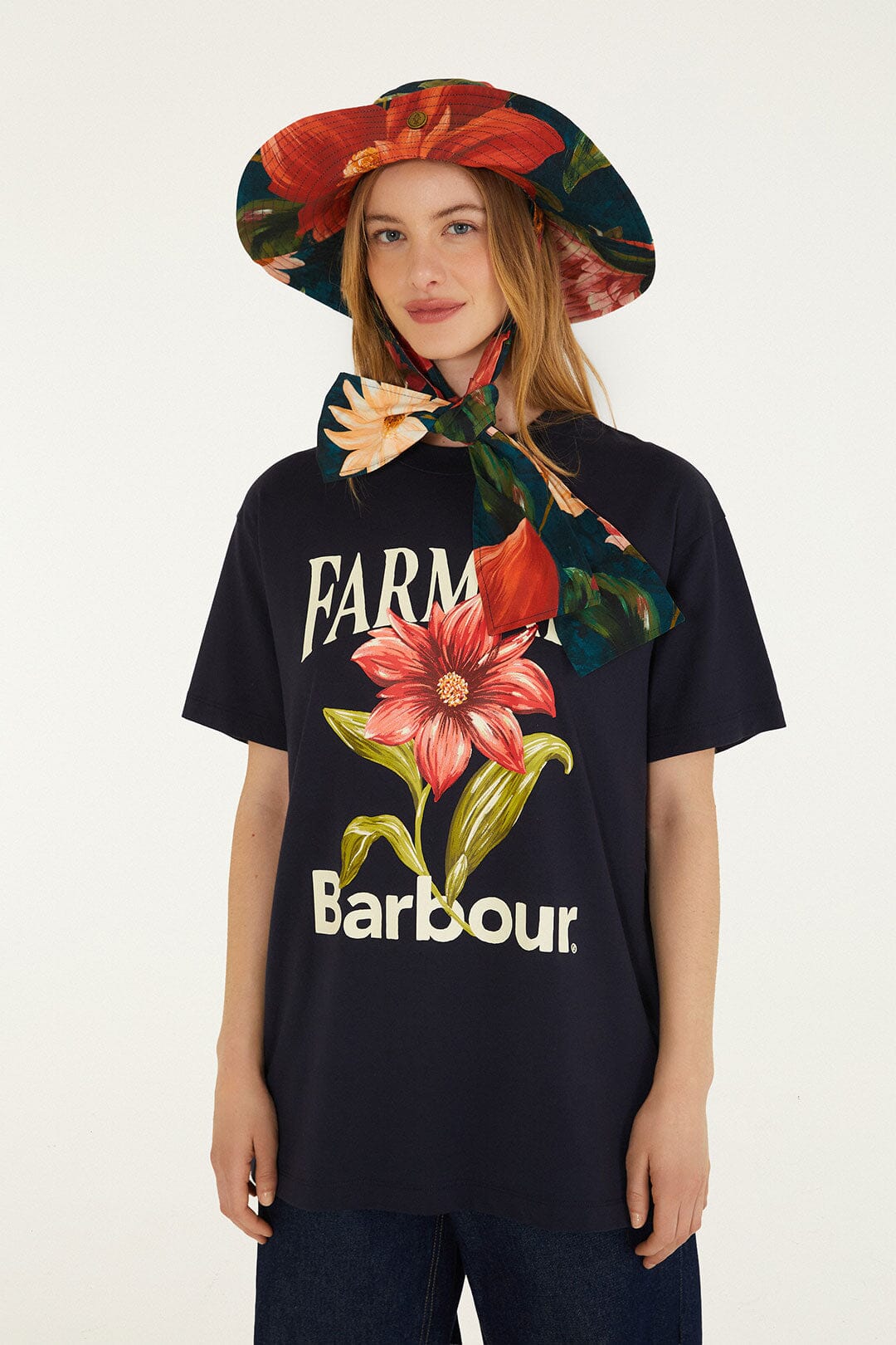 Wild Flower Navy Blue T-Shirt - FARM Rio BLACK