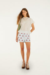 Off-White Organic Cotton Blouse With Appliqués - FARM Rio OFF-WHITE