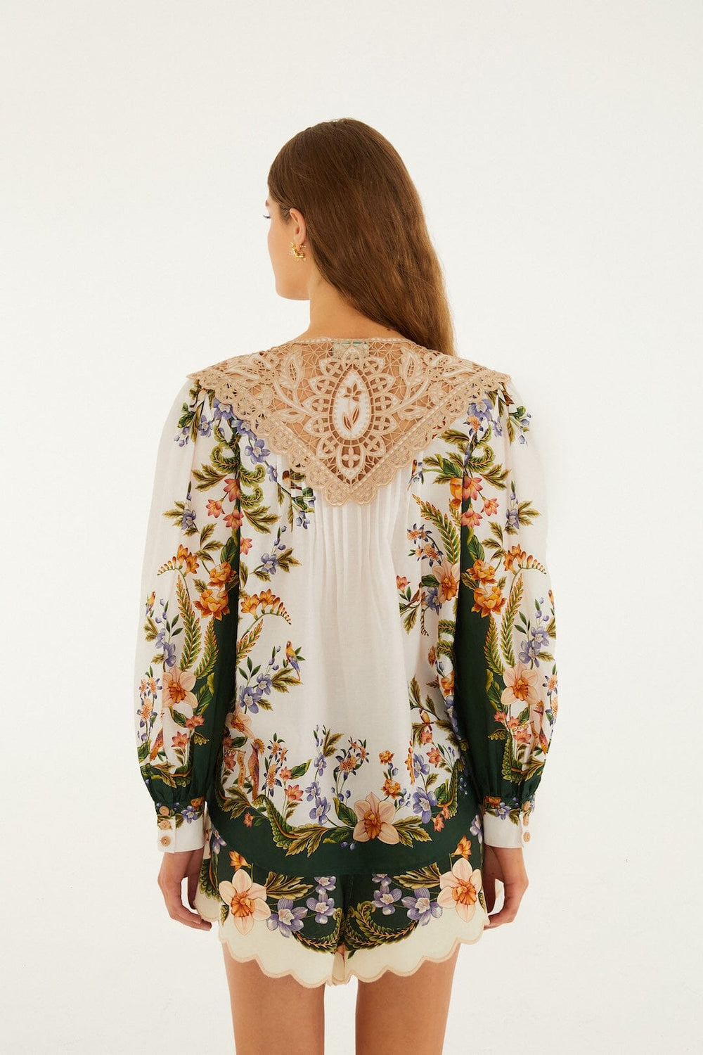 Sand Nature Lace Long Sleeve Blouse - FARM Rio NATURE SAND