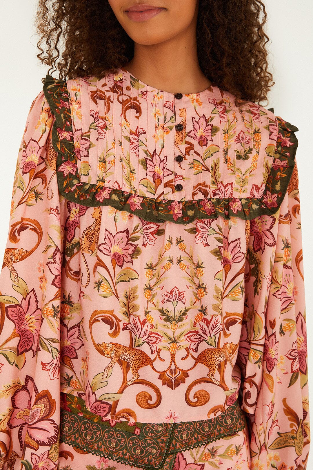 Cami Blouse - FARM Rio TROPICAL ROYALNESS PINK