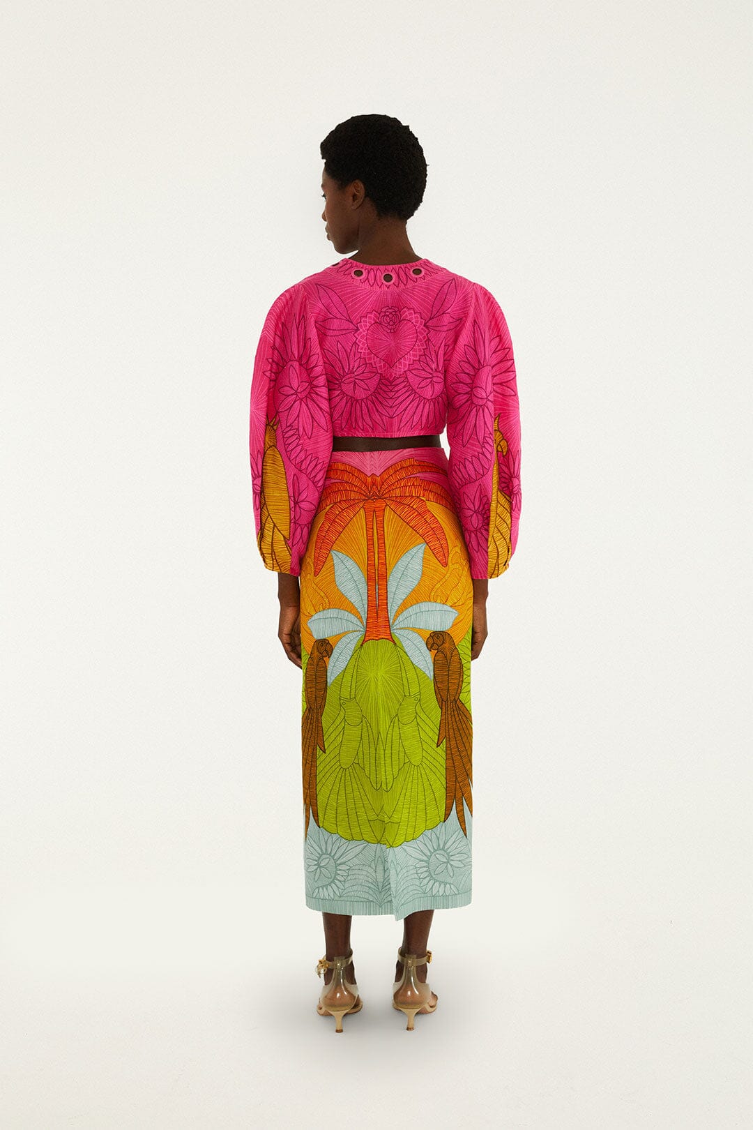 Multicolor Usiacuri Euroflax Premium Linen Midi Skirt - FARM Rio USIACURI MULTICOLOR