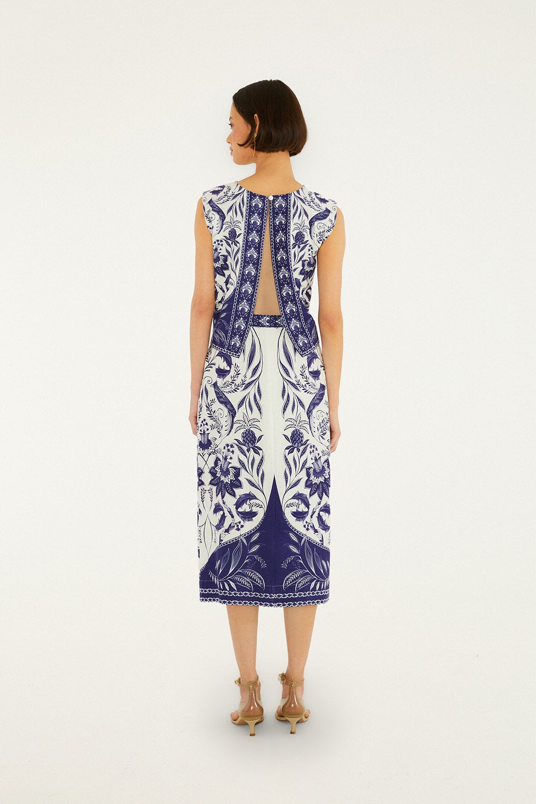 Off-White Nina Lenzing Ecovero Euroflax Wrap Midi Skirt - FARM Rio NINA OFF-WHITE