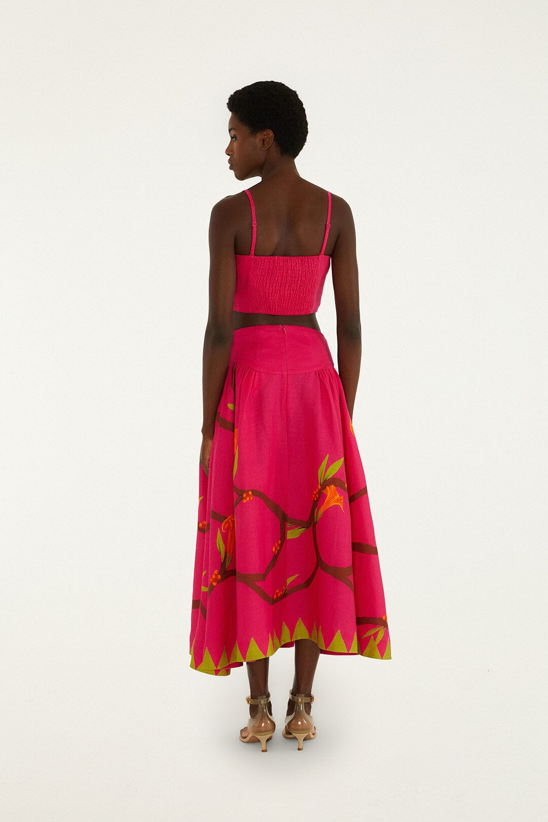Pink Euroflax Premium Linen Maxi Skirt - FARM Rio PINK