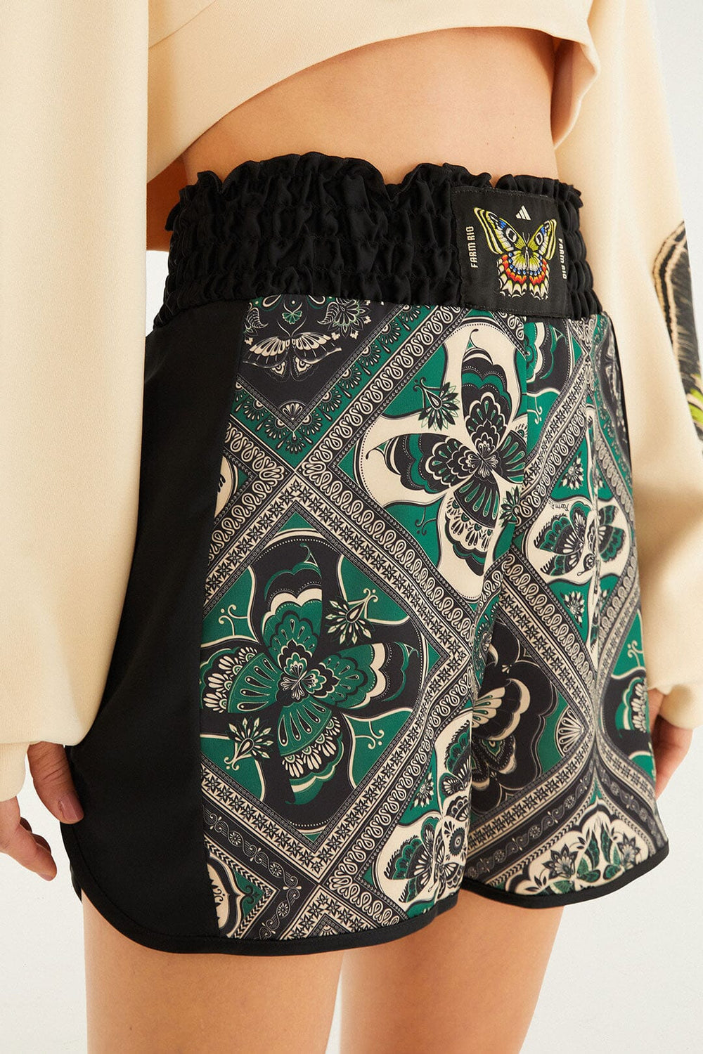 Borboho Scarves Black Adidas Shorts Boxer - FARM Rio BORBOHO SCARVES BLACK