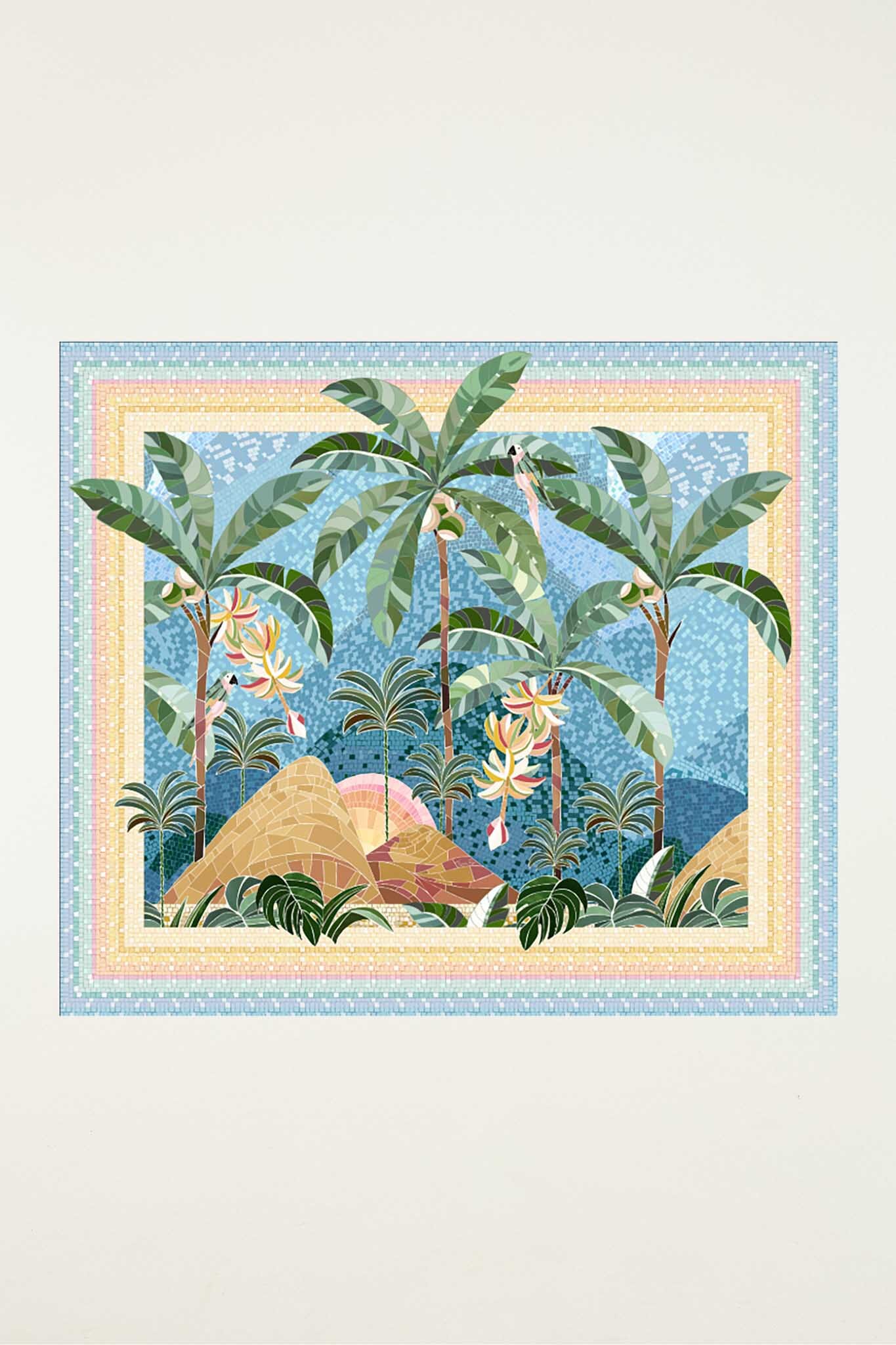 Sarong With Silver Beads Along The Side - FARM Rio MOSAIC RIO
