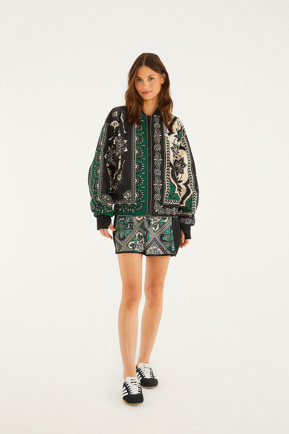 Borboho Scarves Black Adidas Jacket - FARM Rio BORBOHO SCARVES BLACK