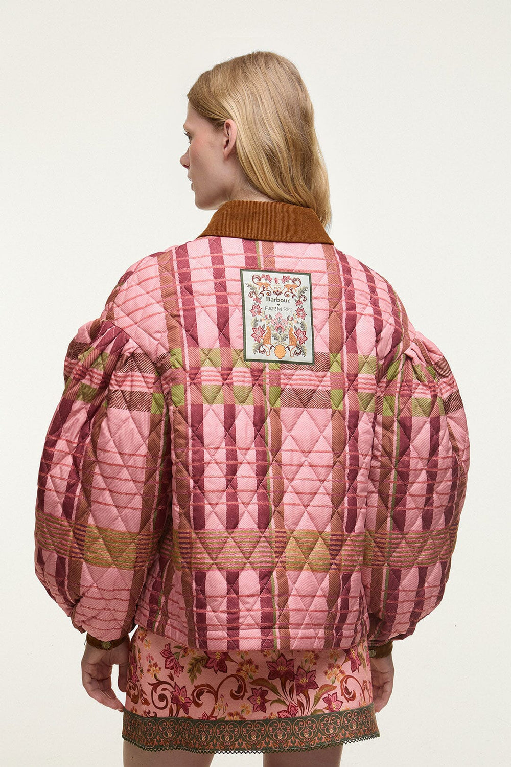 Ana-Clara Quilted Jacket - FARM Rio TARTAN PINK