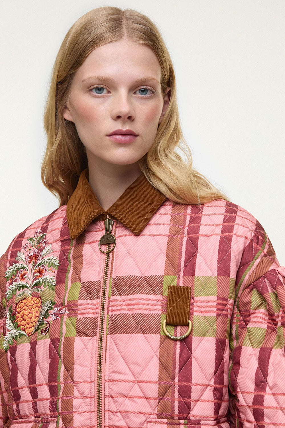 Ana-Clara Quilted Jacket - FARM Rio TARTAN PINK