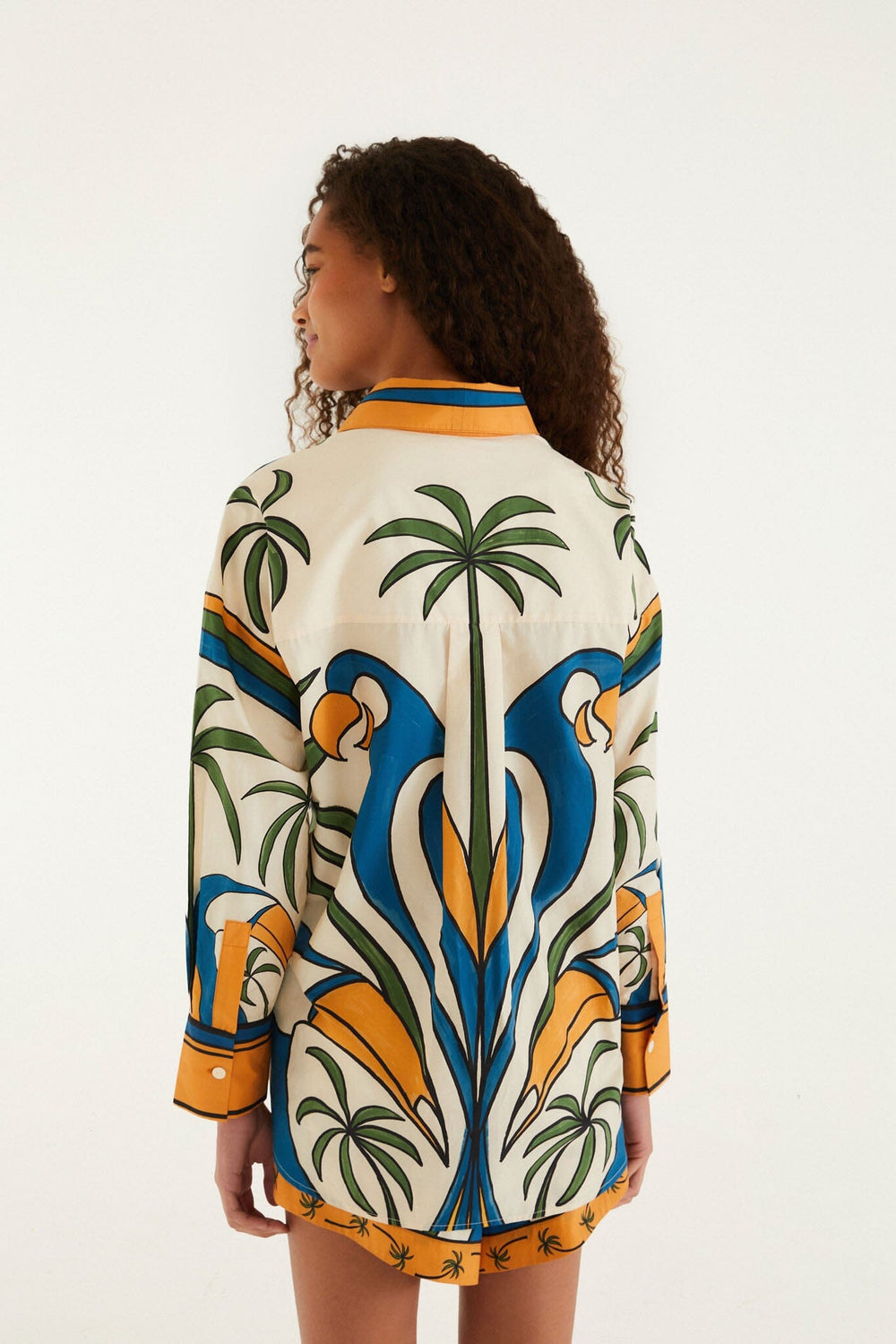 Multicolor Tropical Graphic Collared Buttoned Shirt - FARM Rio TROPICAL GRAPHIC