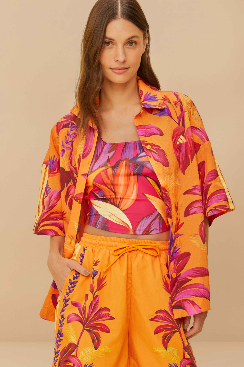 Adidas Tropical Breeze Bright Orange Shirt - FARM Rio ORANGE